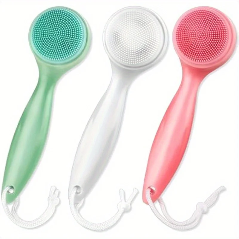 Spazzola detergente Scrubber per il viso Strumenti esfolianti per la cura della pelle Detergente manuale per il viso Gel di silice Massaggio corpo