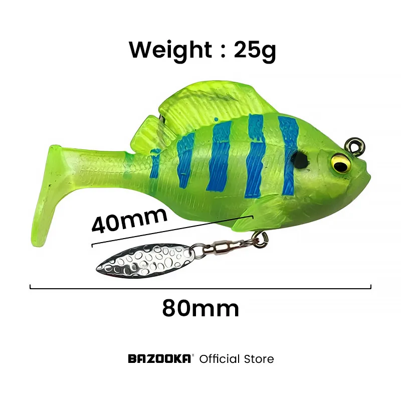 Bazooka Swimbait Fishing Soft Lure VIB Jig Sinking Spinnerbait Lead T Tail Shad Spoon Wobbler Silicone For Pike Bass Winter Bait