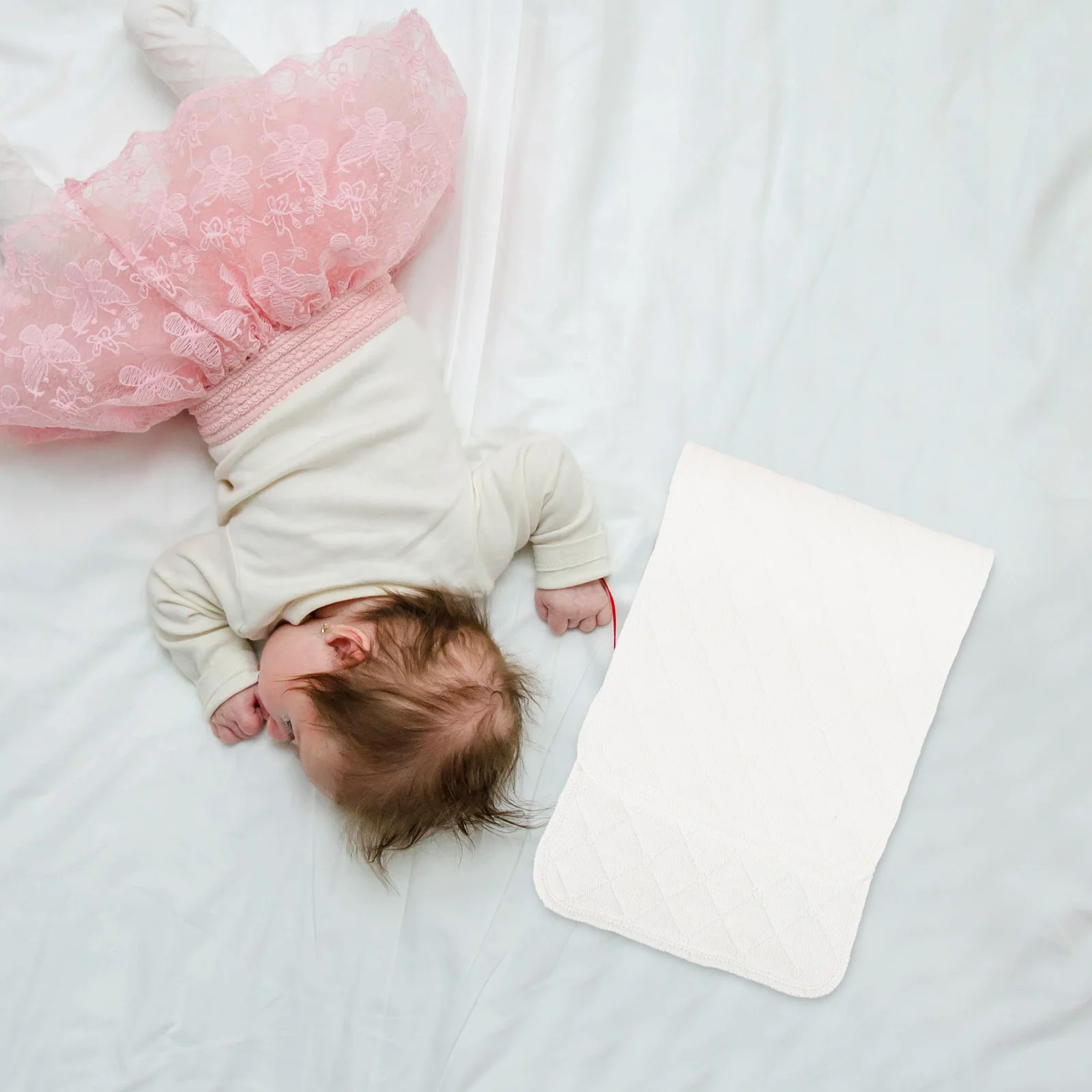 5 قطعة حفاضات قابلة لإعادة الاستخدام حفاضات أطفال قطنية بيضاء ناعمة 3 طبقات حفاضات قماش ماصة لحديثي الولادة حفاضات قابلة لإعادة الاستخدام لحديثي الولادة #4