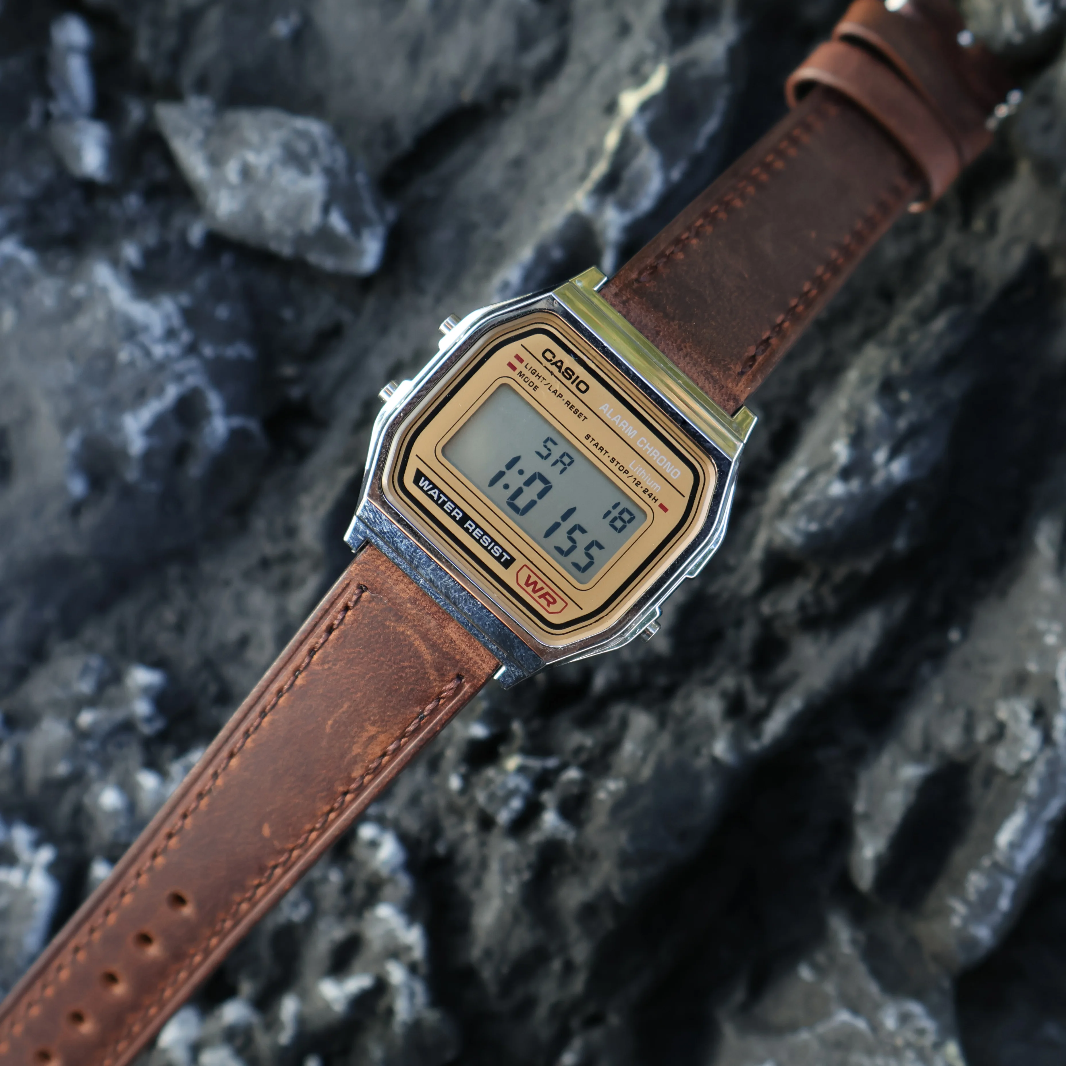 For Casio a168we AE-1200/1300 F91w A159 F105 A158  a169 f91w SGW-300 Vintage Watch Suede  Leather Strap Watchband 18mm
