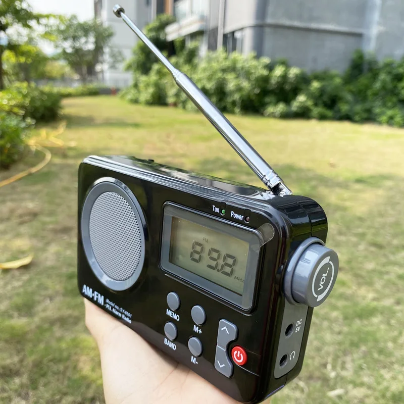 SY-8801 Portable Retro AM FM Radio with Clock Internal Magnetic Heavy Bass HiFi Sound Loud Speaker Short Wave Radios