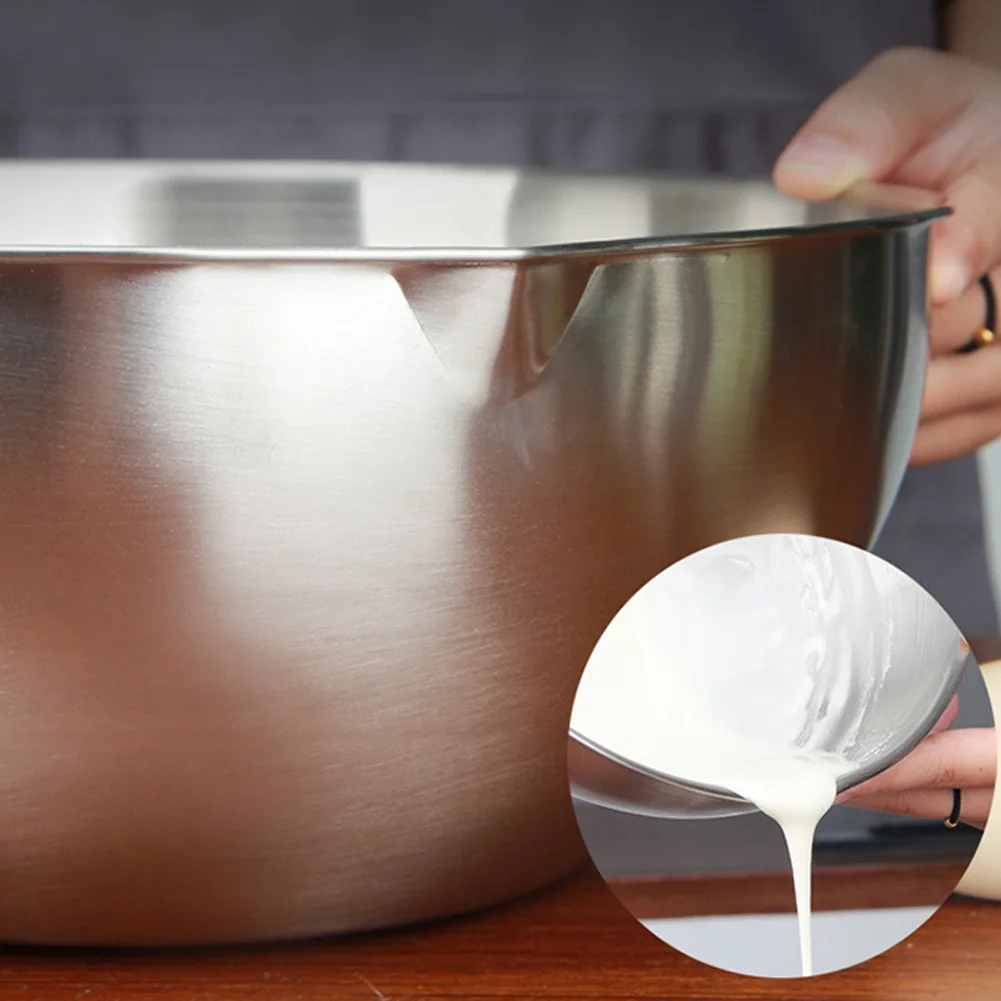 Mixing Bowl Stainless Steel Whisking Bowl for Knead Dough Salad Cooking Baking Stainless Steel Mixing Bowl Inner Diameter 20cm