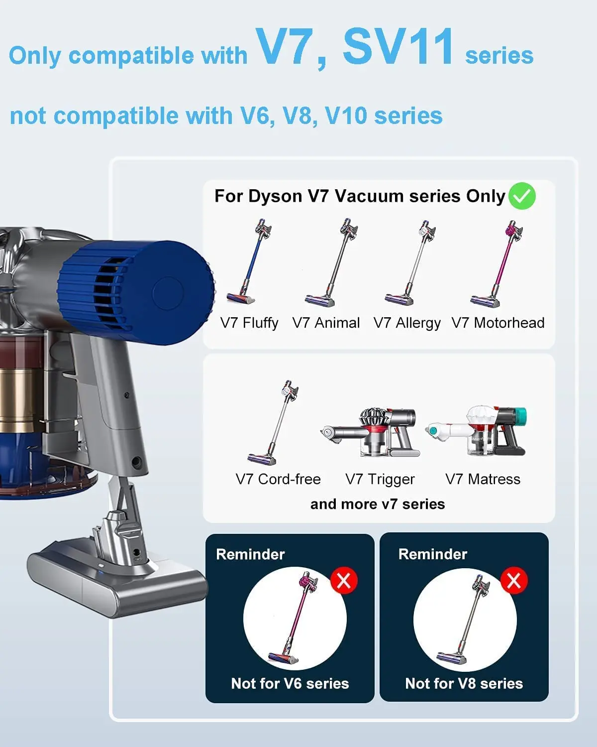 オリジナルのバッテリー,dyson,v8,v7,v6,動物dc58,dc59,sv10,sv11,sv03,sv09,sv04,sony