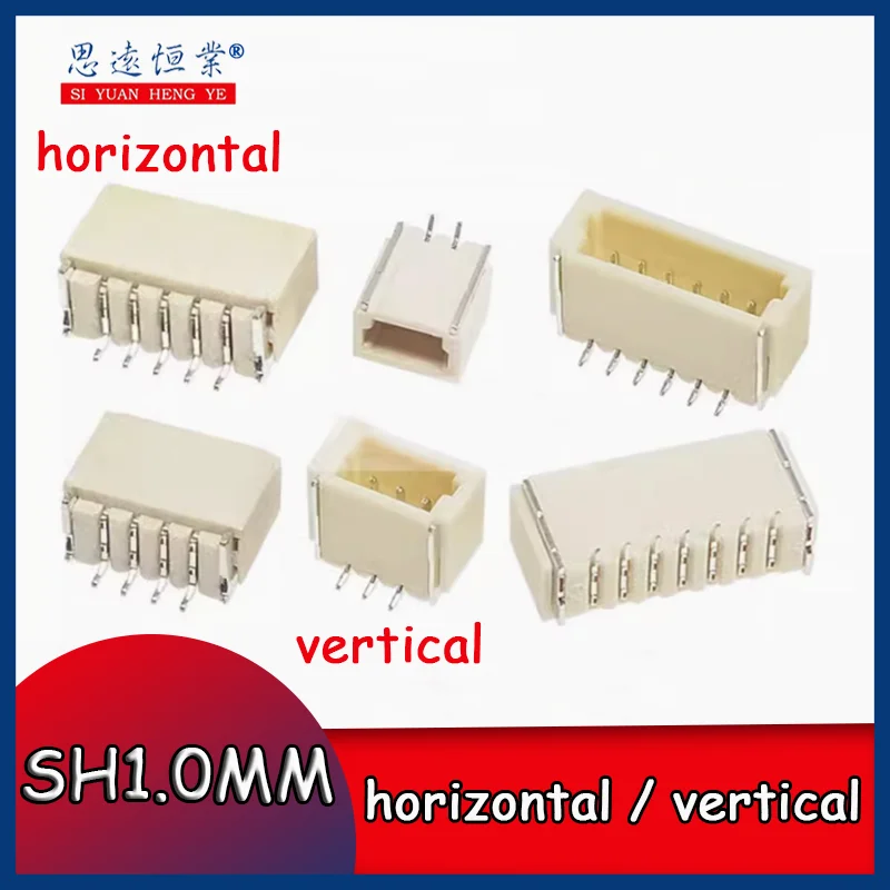 100pcs Braided SH1.0 Horizontal vertical patch socket with 1.0MM pitch 2P3P4P5P6P8P