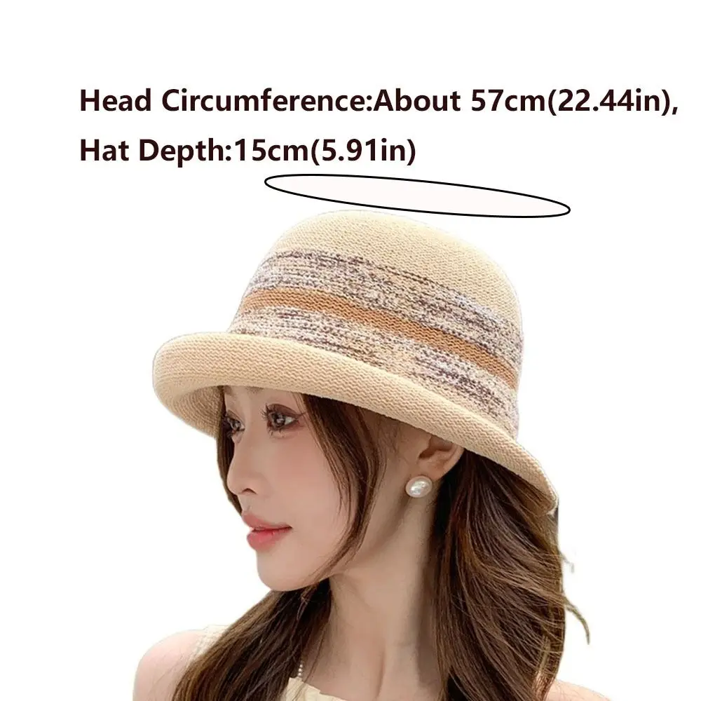 Temperament Advanced Sense Women's Bucket Cap French Elegance Curled Fisherman Hat Sun Protection Sweet Sunshade Basin Hat