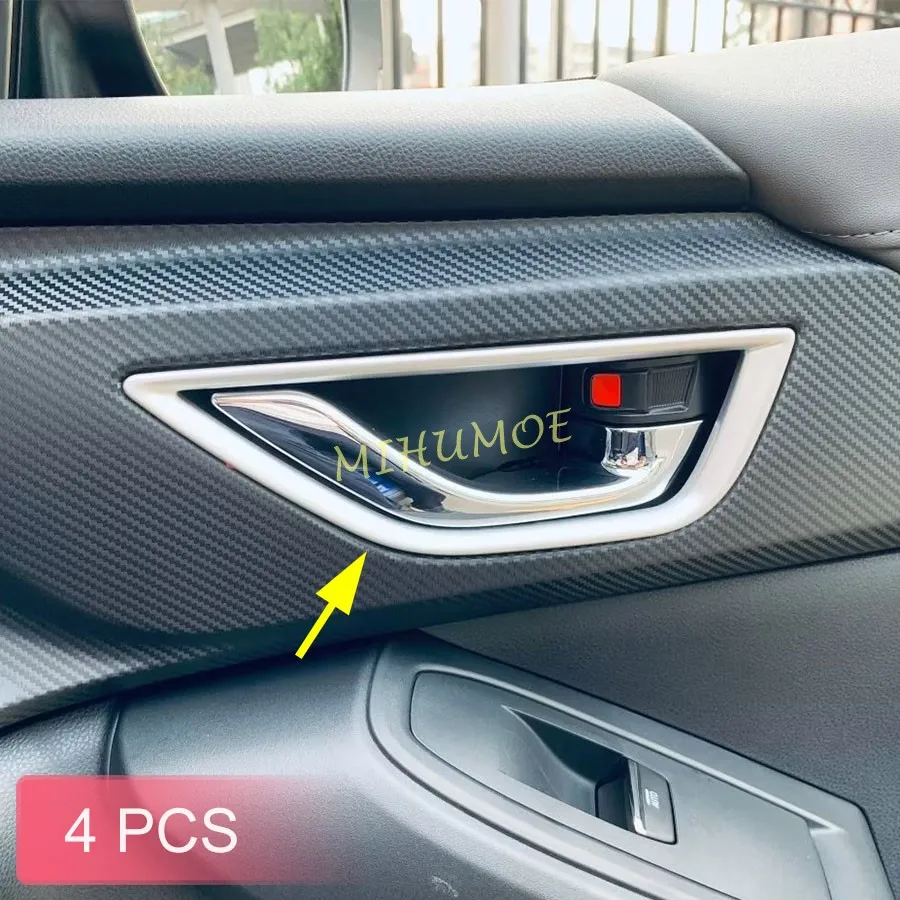 

Matte Chrome Interior Door Handle Cover Surrounds Trims Accessories For 2024 2025 2026 Subaru Crosstrek Impreza