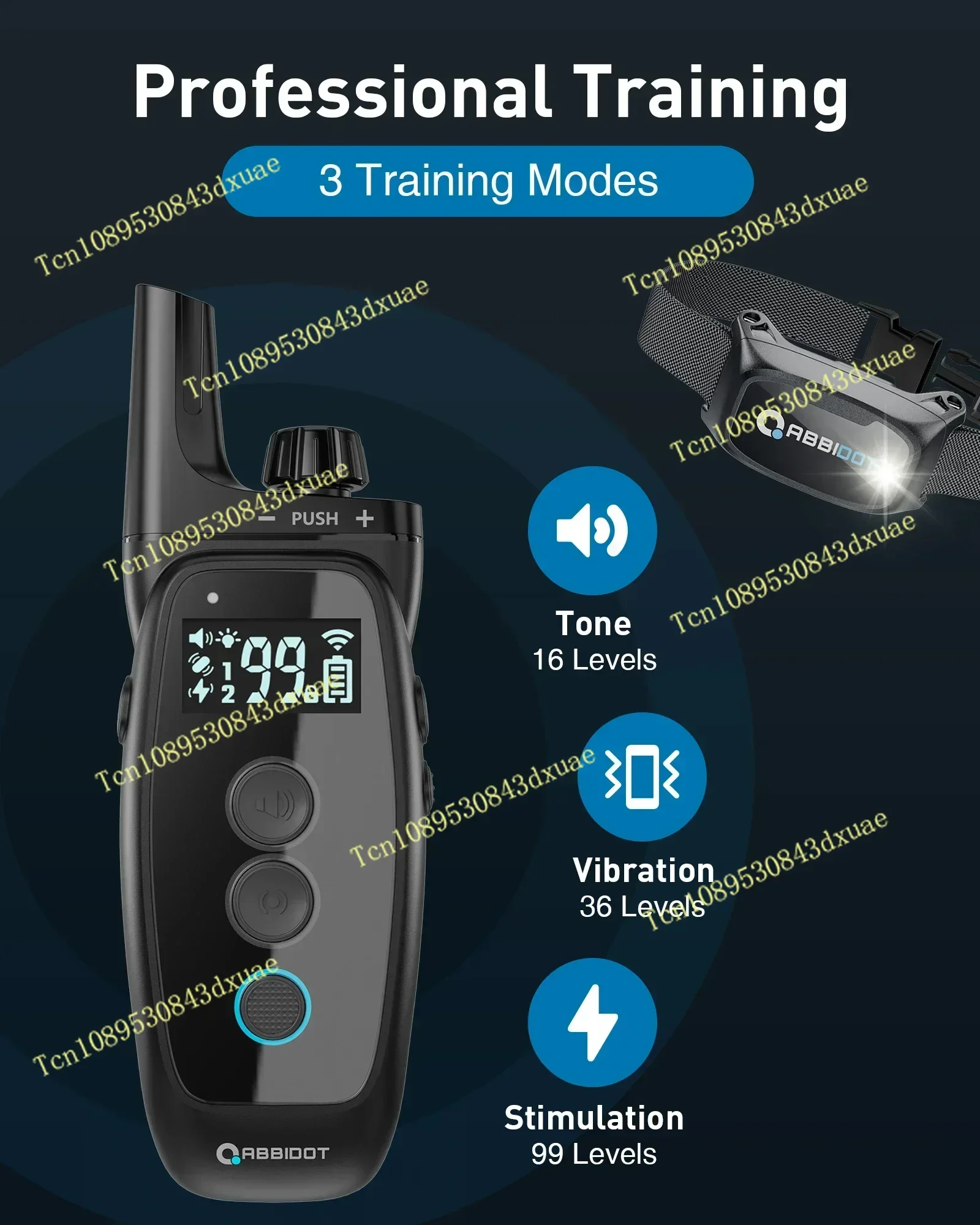 

20252025New ABBIDOT T50 Training Collar Dogs Electric Shock for Large Pets 3000ft LED Light Canine Equipment Supplies Accessorie