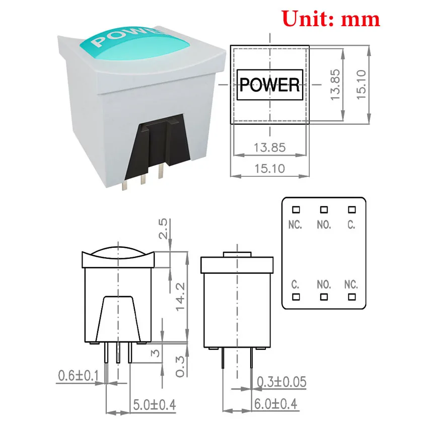 1Pcs Original genuine button switch self resetting applied to coin operated telephones, car garage doors