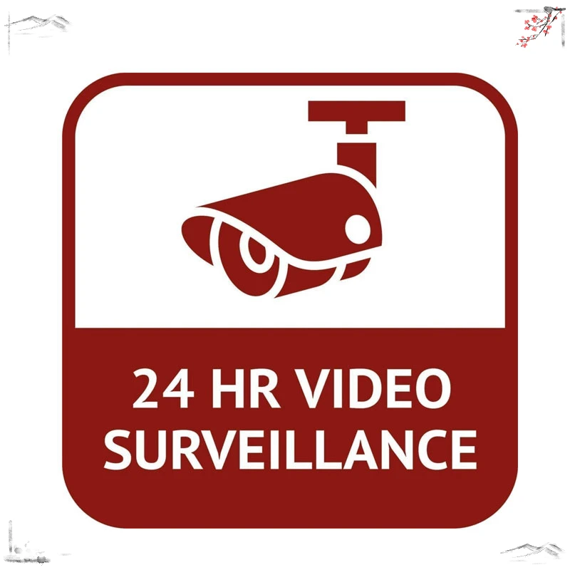 Personality CCTV 24 Hour Video Surveillance Car Sticker Funny PVC Decal 15.9CM*15.9CM,KK