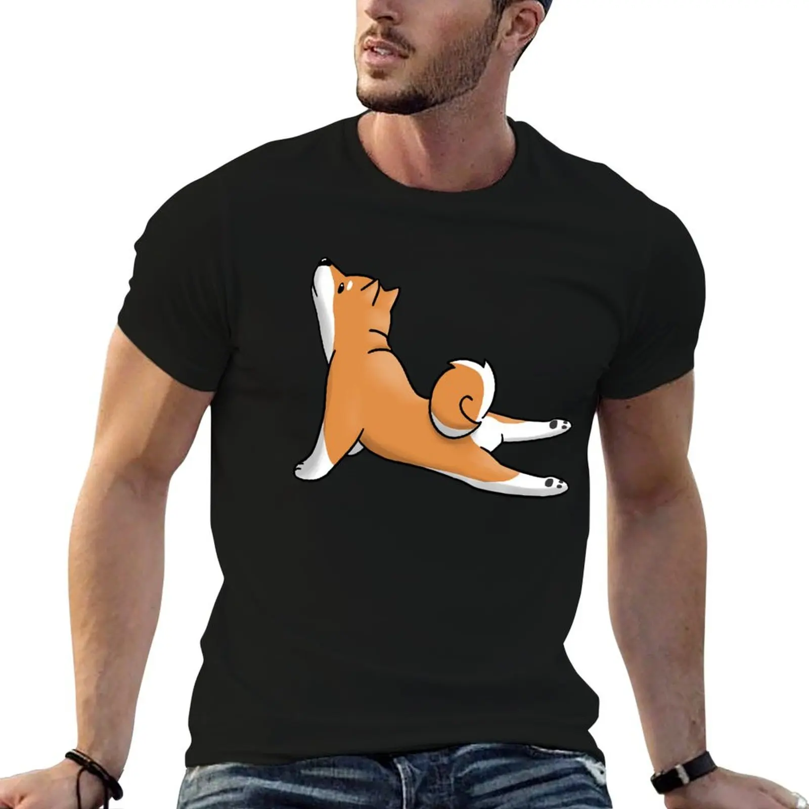 

Shiba Inu Yoga Pose T-Shirt shirts graphic tee anime clothes essential t shirt cotton t shirt men