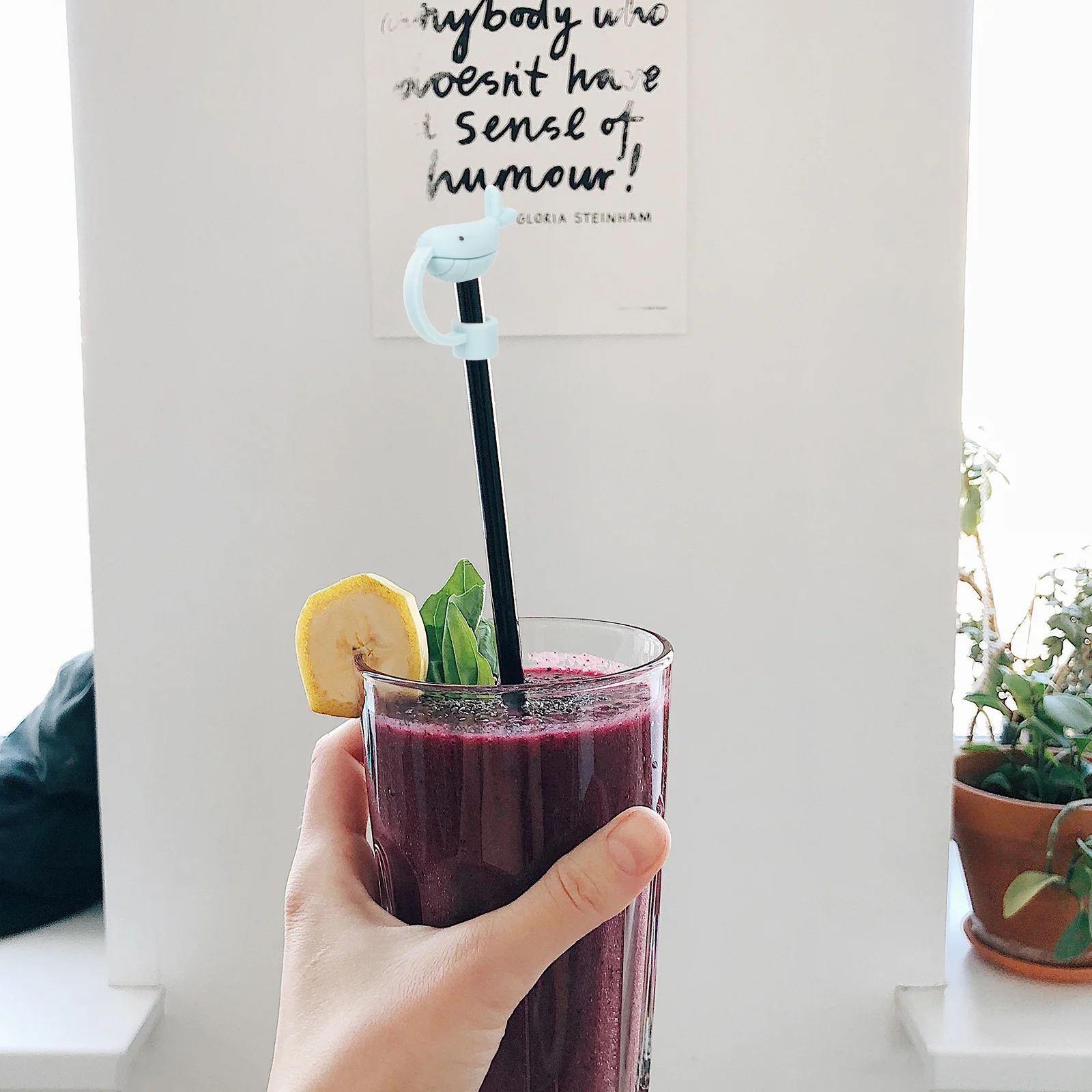 

10Pcs Whale Shape Silicone Straw Covers Cute Decorative Caps Dustproof Reusable Drinking Straws Protector Silicone Straw Cover