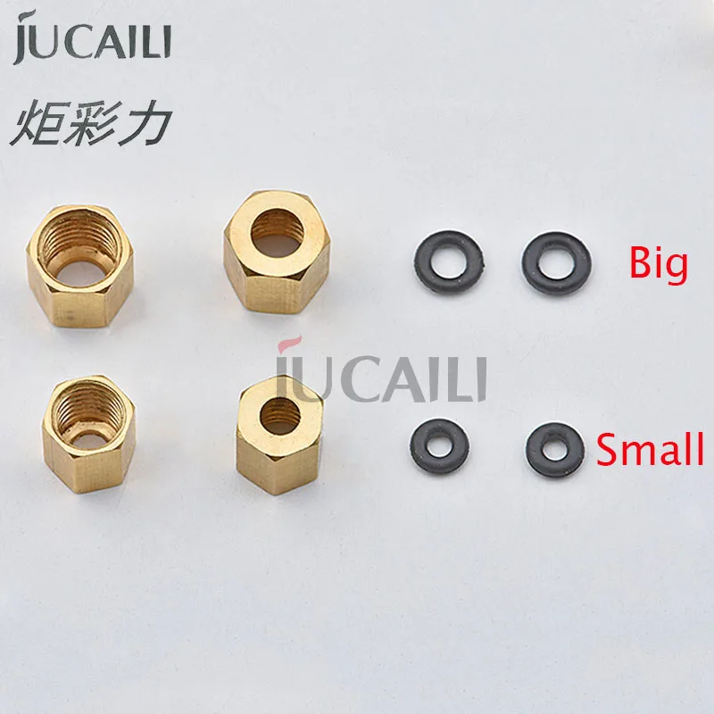 Jucaili 20pcs Screw Copper Screw O ring for Damper DX4 with 4*3mm 3*2mm Ink Tube