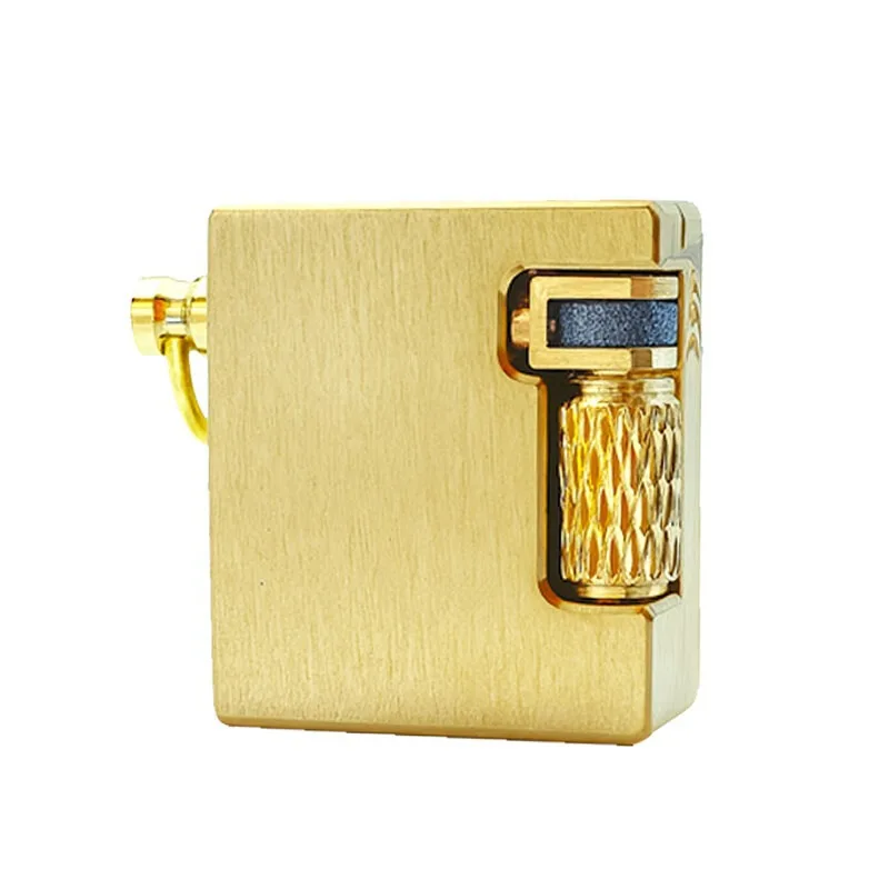 Vintage Brass Trench Kerosenes Lighter Mini Refillable Grinding Wheel Oil Lighter Press Ejection Side Sliding Petrol Lighter