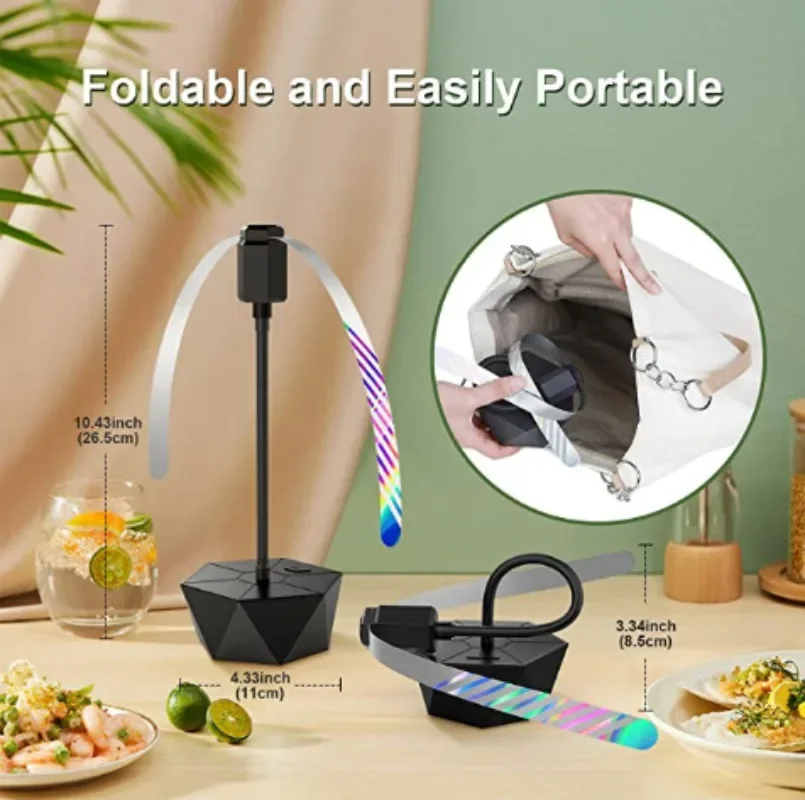 USB Recharge Outdoor Kitchen Fly Repellent Fan Fly Destroyer Keep Flies Bugs Away From Food Household Pest Repellent Table Fan