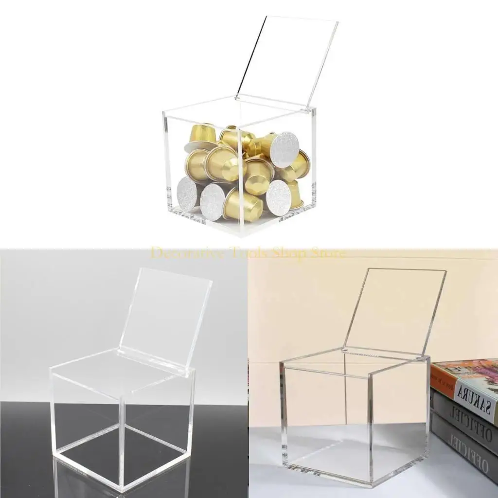 

QX2E Coffee Cup Holder Rack Nordic Transparent Dustproof for Case with Lid Organi