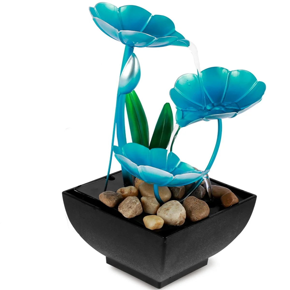 Tabletop Fountain Meditation Water Fountain Flower Mini Waterfall Fountain Decorations Sound Relaxation Lotus Ornament