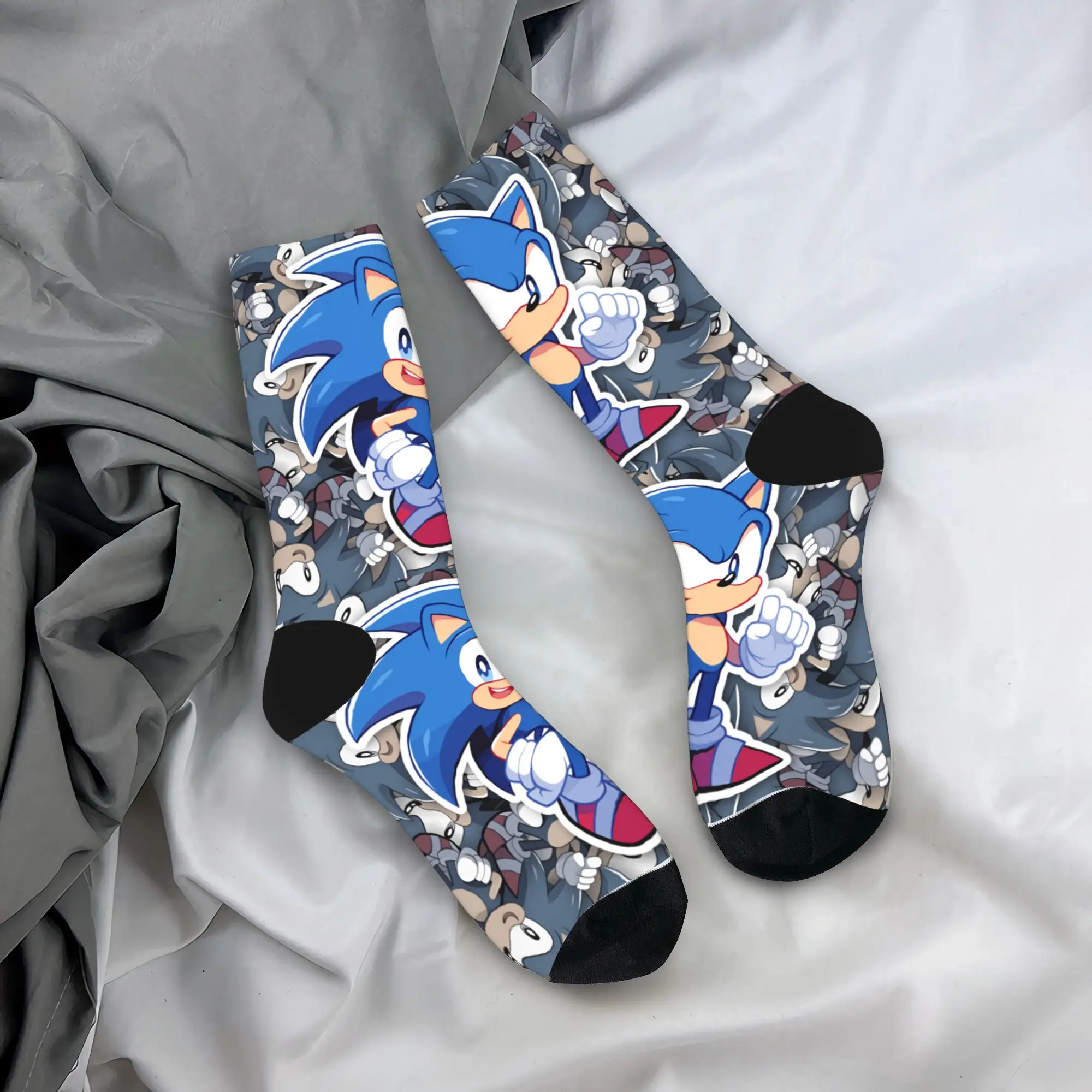 

Cartoon S-Sonic Socks Spring Stockings Funny Women Men Medium Soft Socks Custom Outdoor Sports Anti Slip Socks
