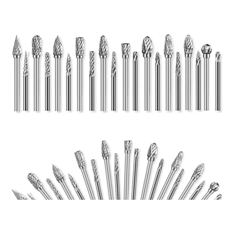 

TOP Carbide Burr Set,1/8Inch(3Mm) And 1/4Inch(6Mm) Head Length,For Woodworking,Engraving,Metal Engraving,Drilling,Polishing