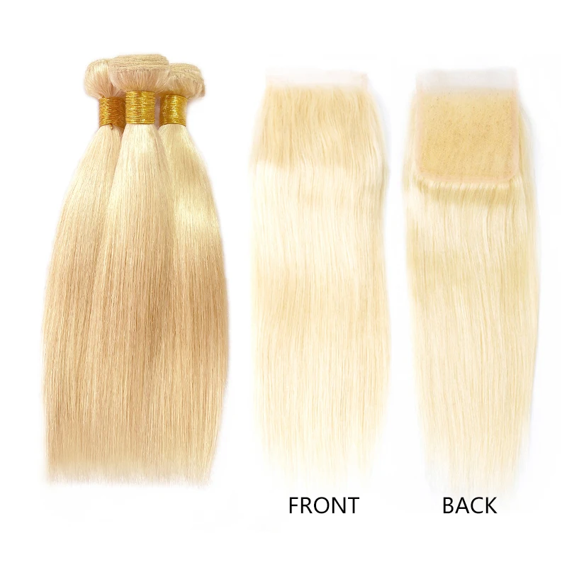 10A 3 حزم مع 13x4 4x4 HD الدانتيل إغلاق 613 البرازيلي شفافة قبل قطعها ريمي حزم من شعر طبيعي مفرود للنساء