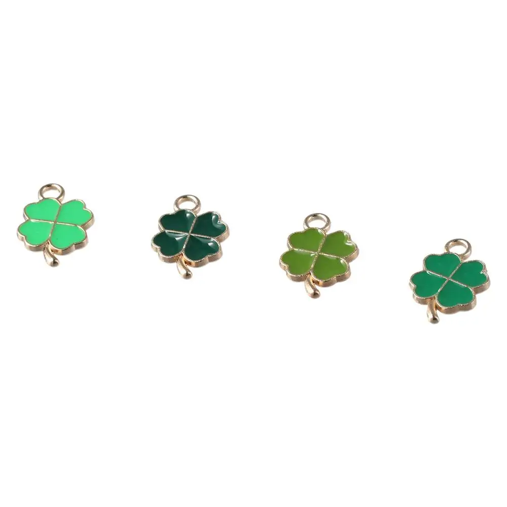 48pcs 11x18mm Four Leaf Clover Charm Pendants Alloy 4 Different Colors Alloy Mini Lucky Leaf Charms Four Leaf Clover