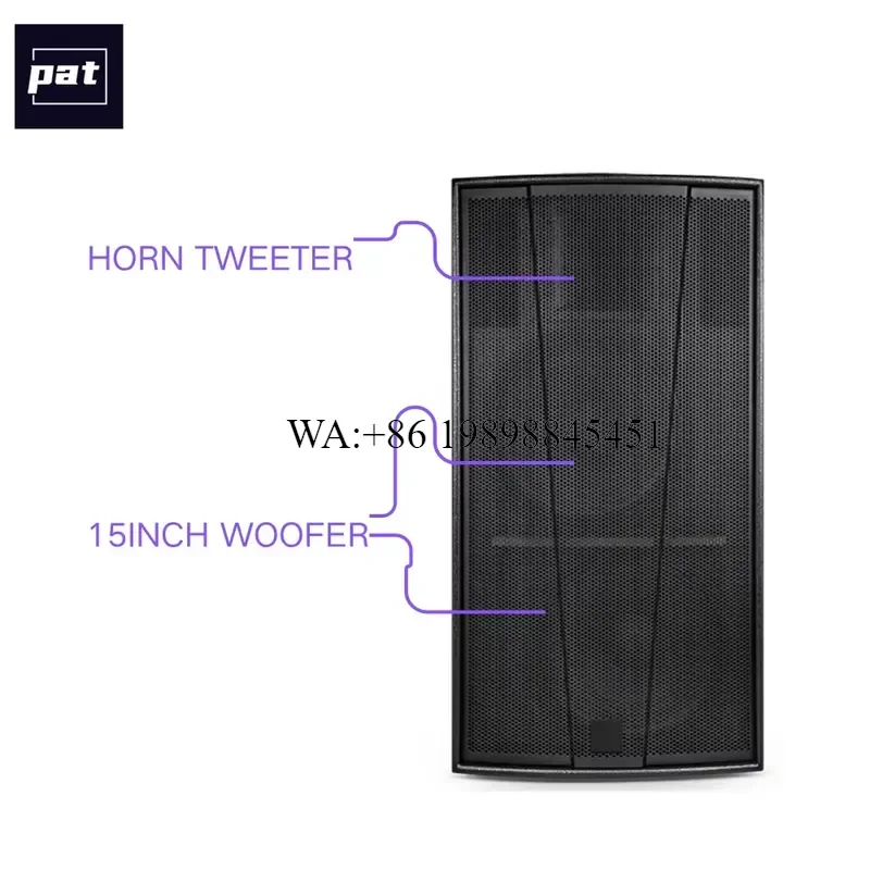 WMWMNU F215 Dual 15 Inch 1200W Passive Full Range Speaker Cabinet High Power PA Loudspeaker for Live Sound Nightclub Stage