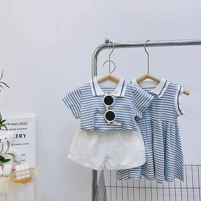 

Brother and Sister Outfits Summer Boys' Academy Style Set Girls' Dress Children's Day Performance Costume Kindergarten Uniform C