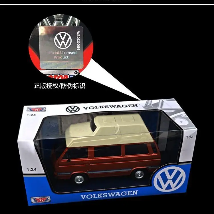 1:24 Volkswagen TYPE 2 T3 Minibus Travel Bus Simulation Alloy Car Model Decoration