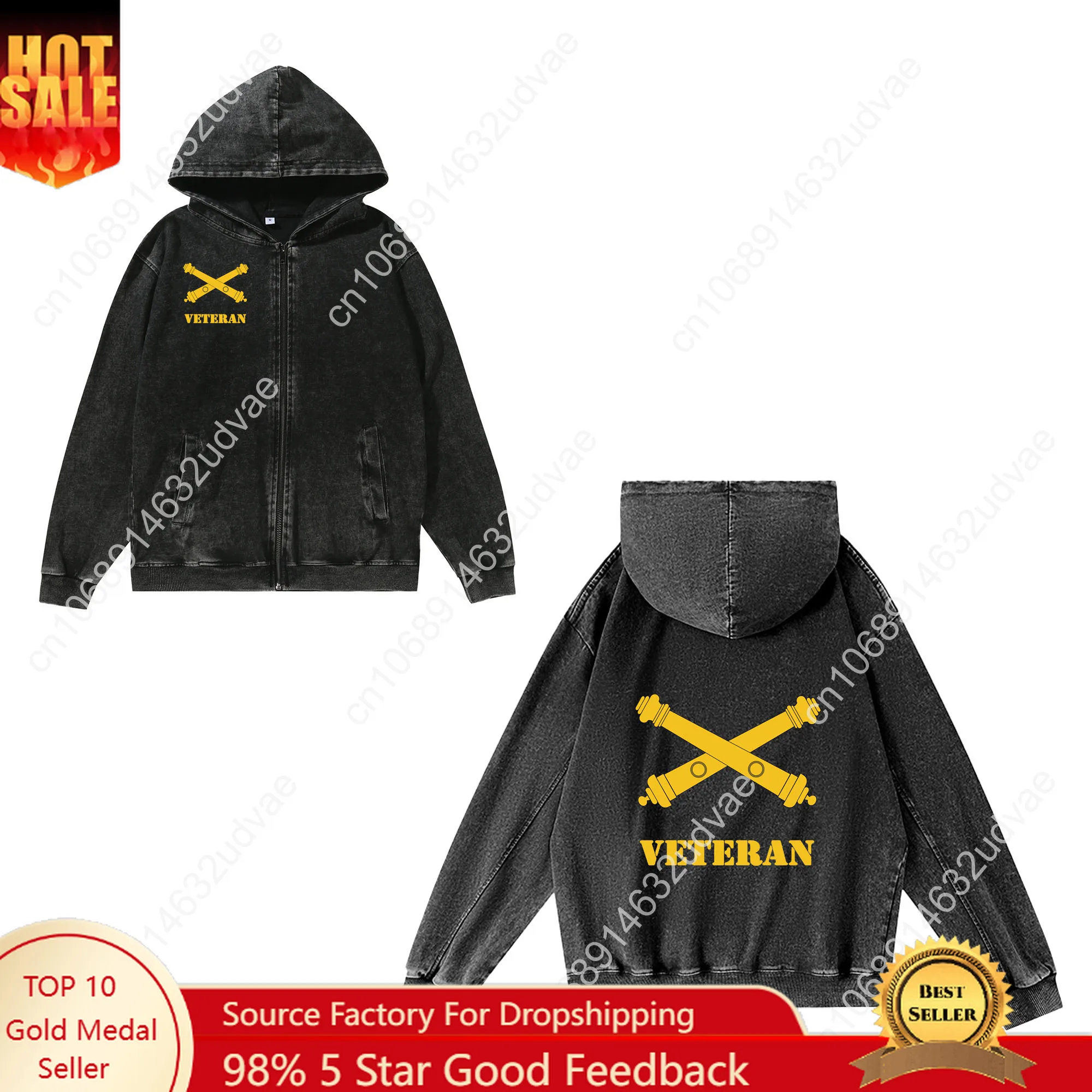 

US Army Field Artillery Veteran Zipper Sweatshirt Man Woman Teenager Retro Hoodies Vintage Pullover Sweat Shirt Zip Jacket Tops
