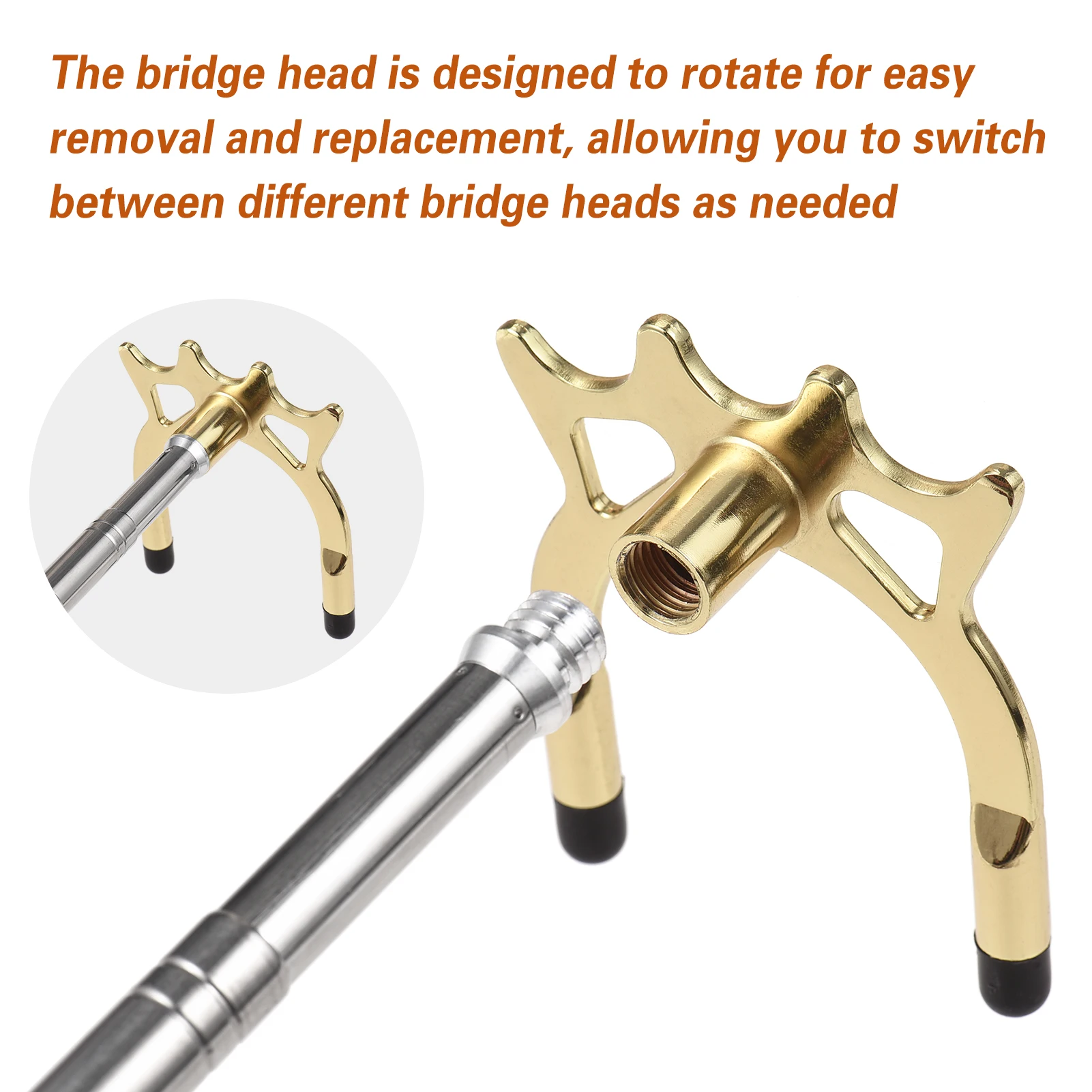 عصا البلياردو القابلة للسحب، عصا جسر البلياردو والسنوكر مع 3 رؤوس جسر نحاسية قابلة للإزالة #5