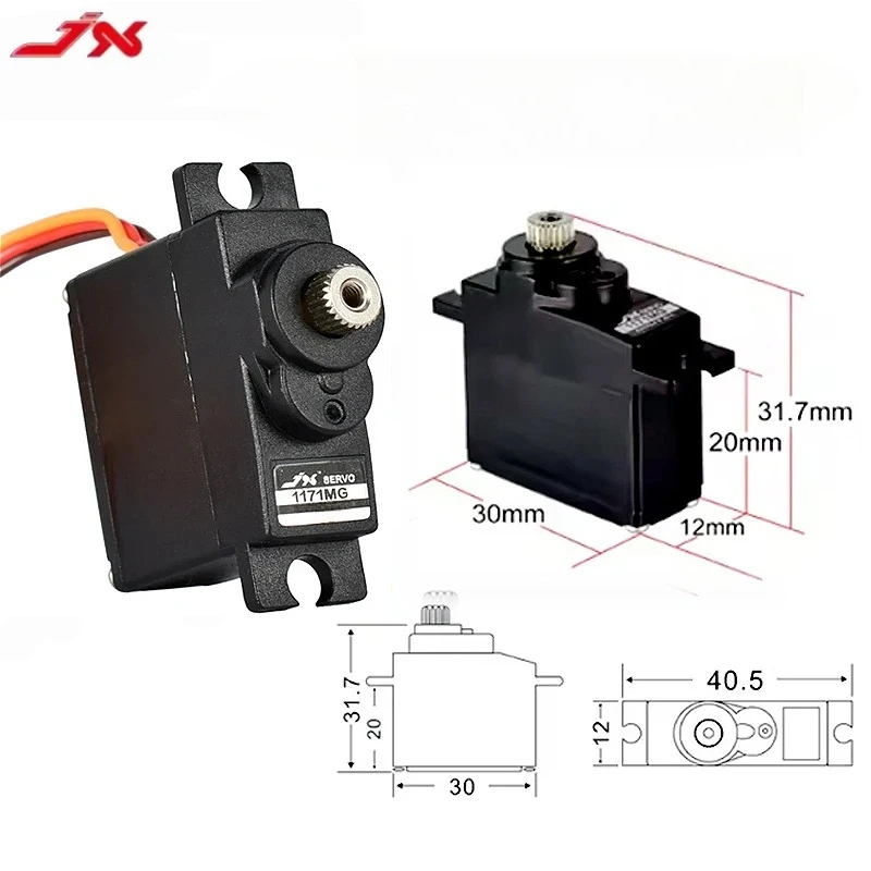 JX Servo PDI-1171MG 17g 3.5KG Koppel Metal Gear Analoge Mini Lron Core Servo Voor RC Mini Helikopter Vliegtuig robot DIY Onderdelen