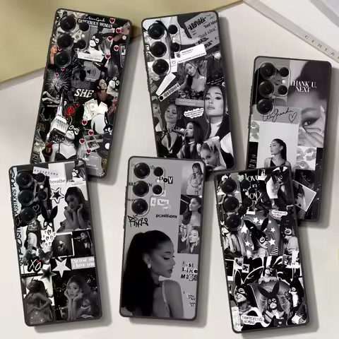 A-Ariana G-Grandes Singer Case for Samsung Galaxy S24 S25 S20 S21 S22 Ultra S23 FE S7 Edge S9 S8 S10 Plus TPU Black Phone Cover