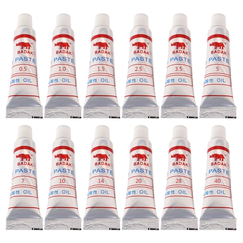 12 pièces 5 grammes de pâte de rodage diamant composé de polissage pour le polissage fin à final grain 320-10000 W40-W0.5 KXRE