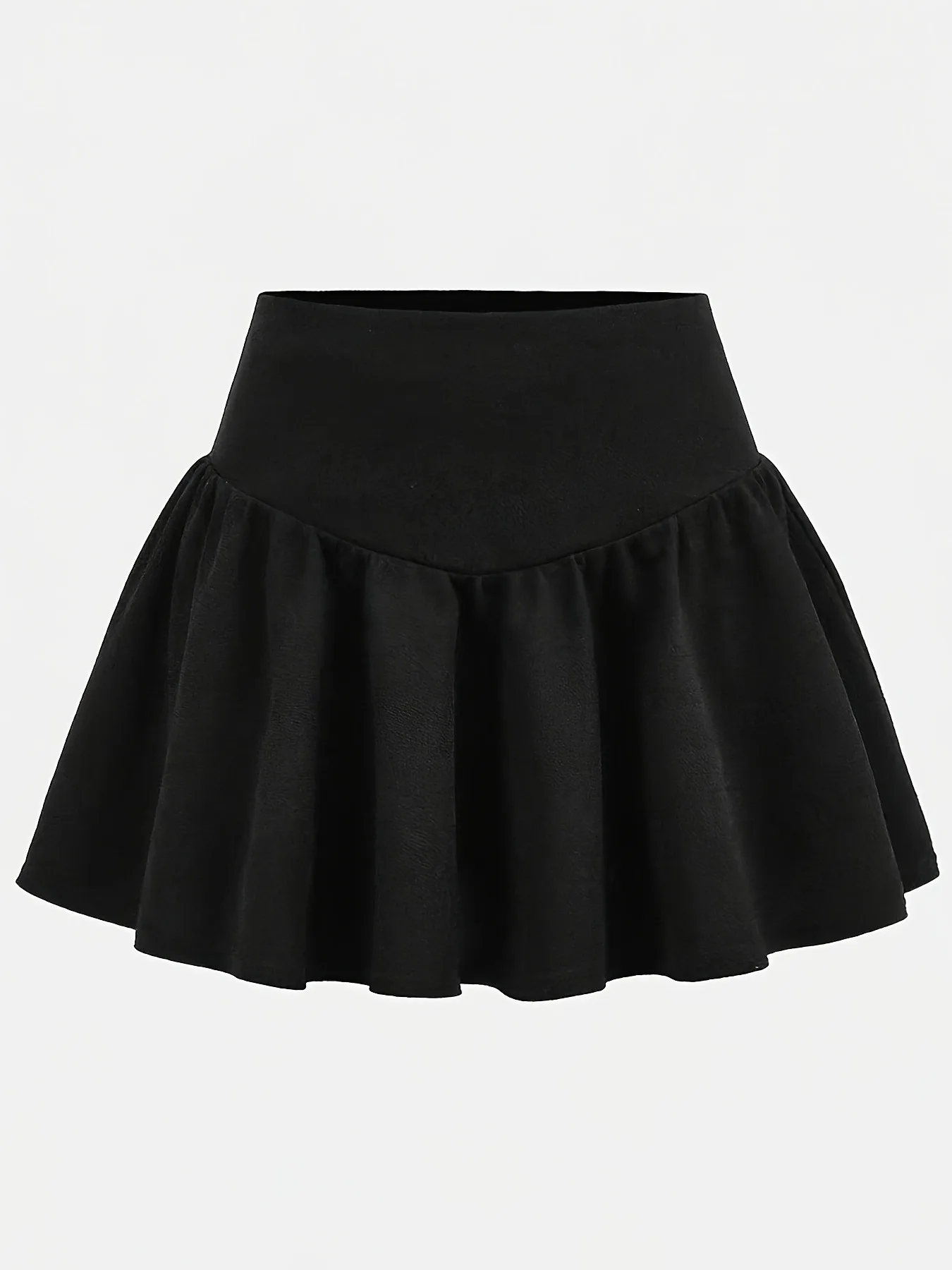 Trendiger 1-teiliger Freizeitrock für Mädchen, schwarzer A-Linien-Rock mit hoher Taille und Rüschen für Kinder, zum Tanzen, für Street-Fotoshootings – Detail 1