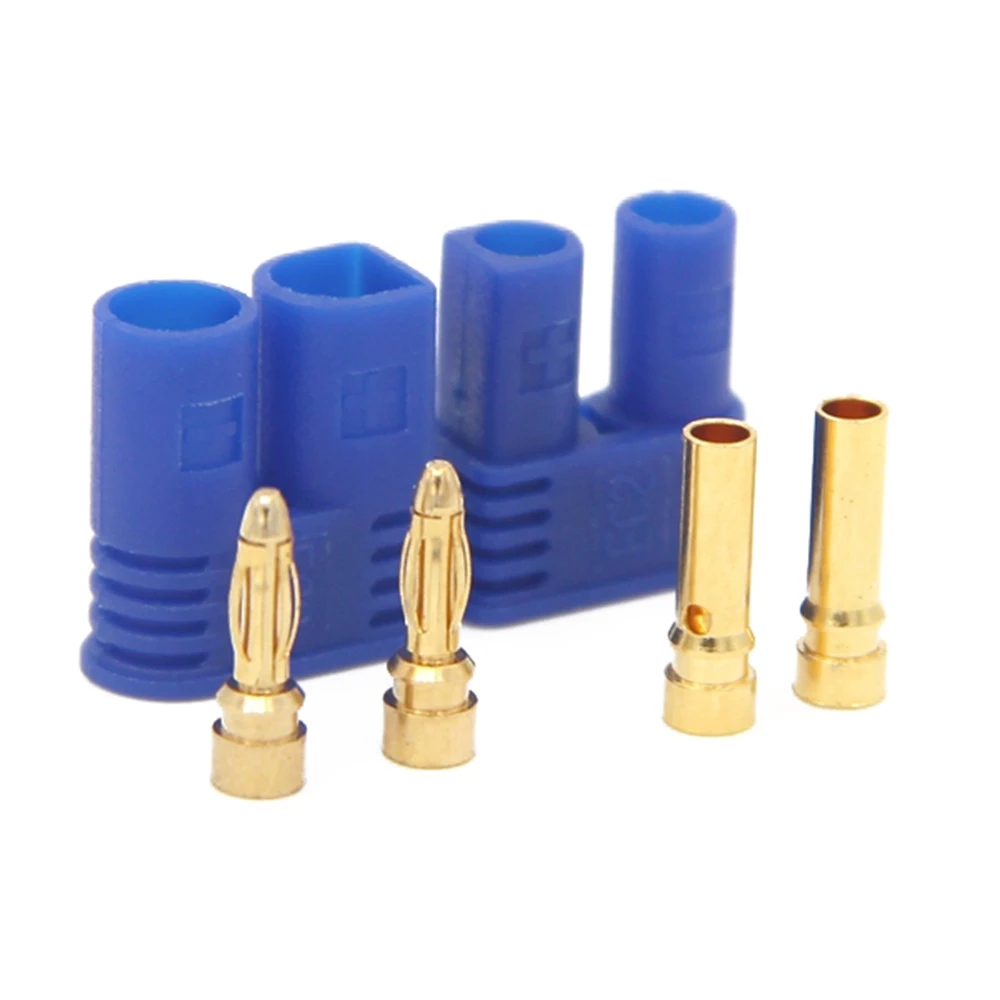 Free Shipping Amass 5/10 Pairs Ec2 Banana Plug Male Female 2mm Bullet Gold Connector for Rc Esc Lipo Battery