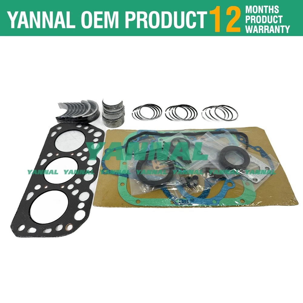 K3H Overhaul Re-Ring Kit Compatible with Mitsubishi K3H Engine Fit Iseki Tractor