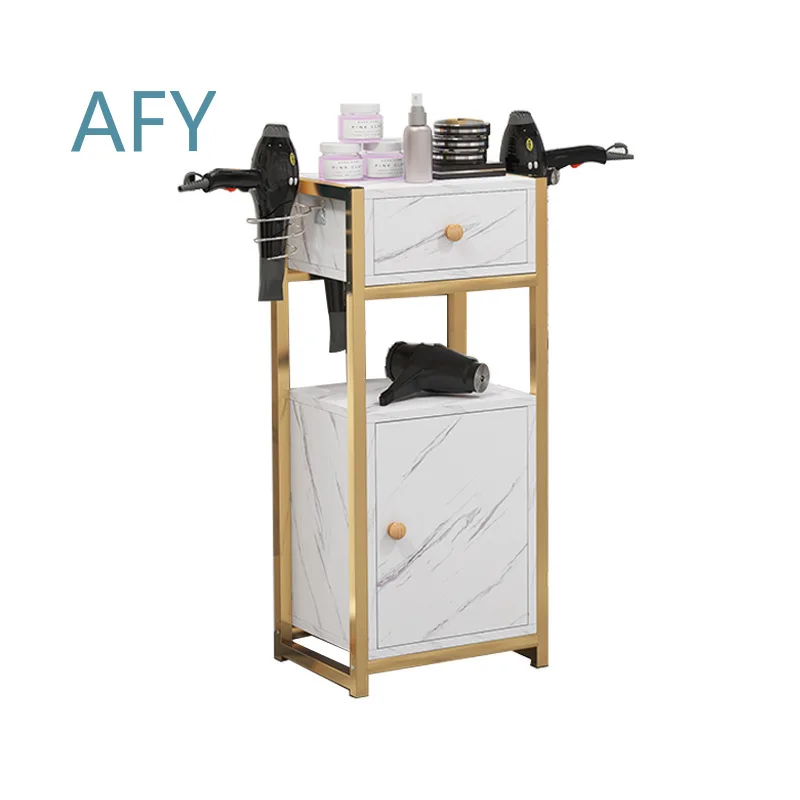 Tool Cabinet for Barber Shop Mirror Table for Beauty Salon Dryer for Hair Dryer Station Storage Organizer with Shelves and