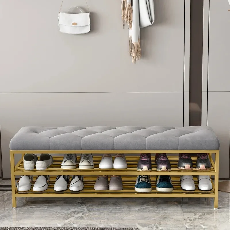 

Bench Metal Shoe Cabinet Slippers Entrance Hall Box Vertical Clothing Shoe Shelf Nordic Designer Luxury Gabinete Salon Furniture