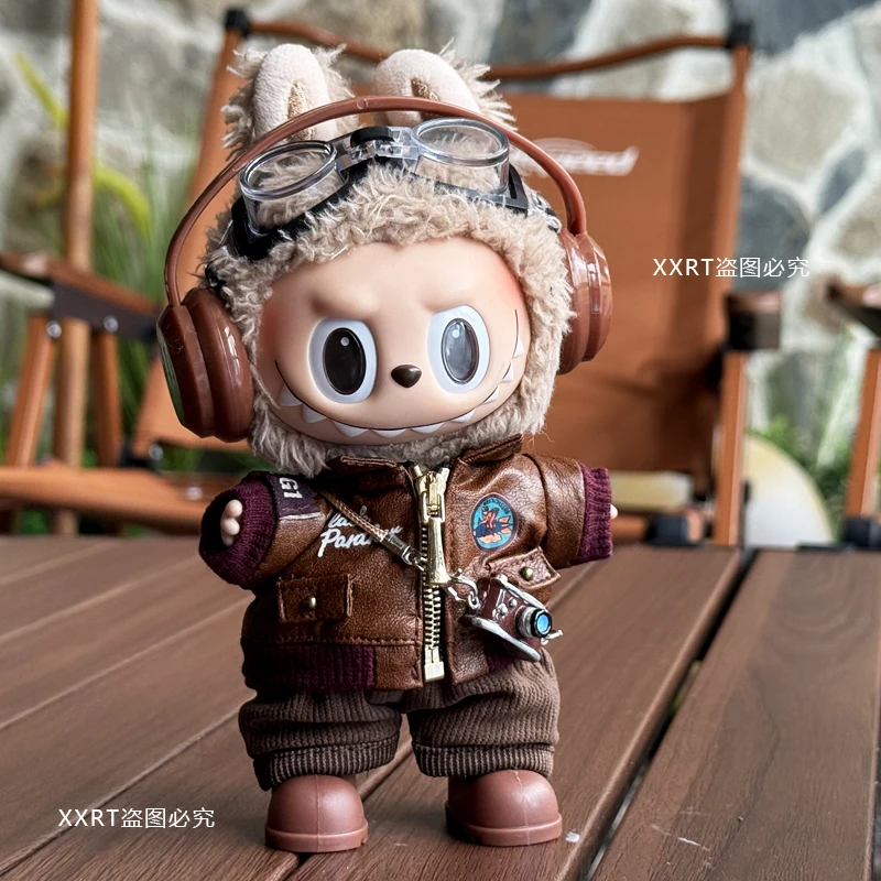 

Одежда для кукол Labubu, первый, второй и третье поколение, одежда Labubu, модная куртка в стиле ретро и комплект наушников, виниловая кукла