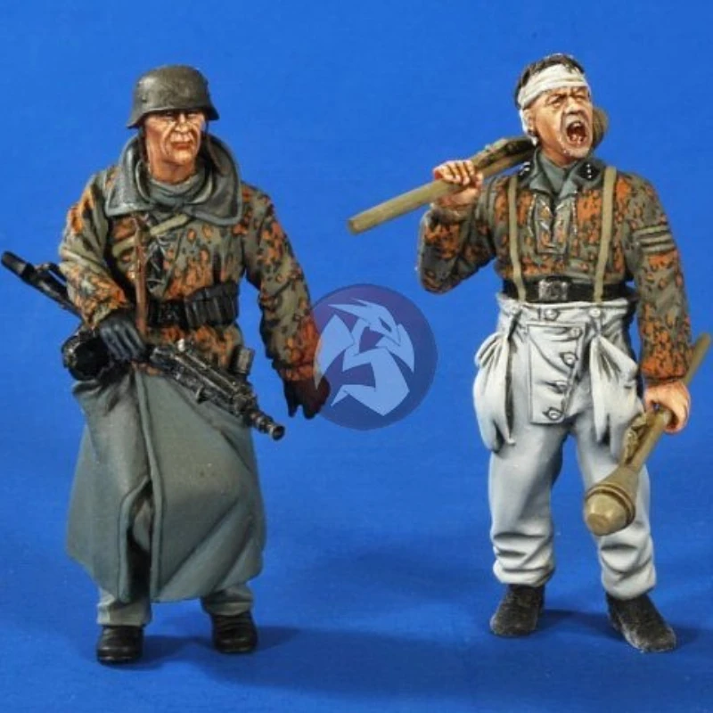 

1/35 Scale Diecast Resin Figure Model Kit WWII German Army Tank Busters 2 Figures Unassembled Unpainted