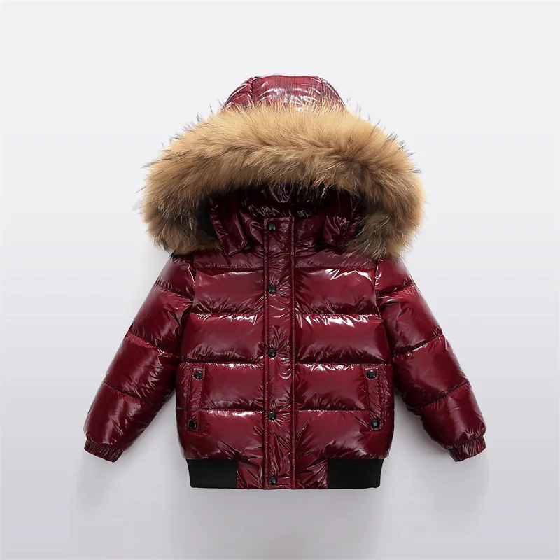 UNITIM Kinder-Daunenjacke für Mädchen mit Kapuze, glänzend, ohne Auswaschen, für Kleinkinder, Jungen, Wintermantel, dick, warm, für Neugeborene, Jungen, Parkas, Oberbekleidung – Detail 5