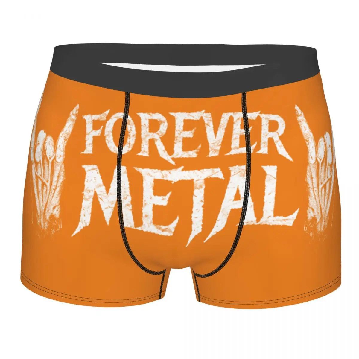 Forever Metal Skull Underwear Men Printed Customized Death Rock Gift Boxer Briefs Shorts Panties Breathable Underpants