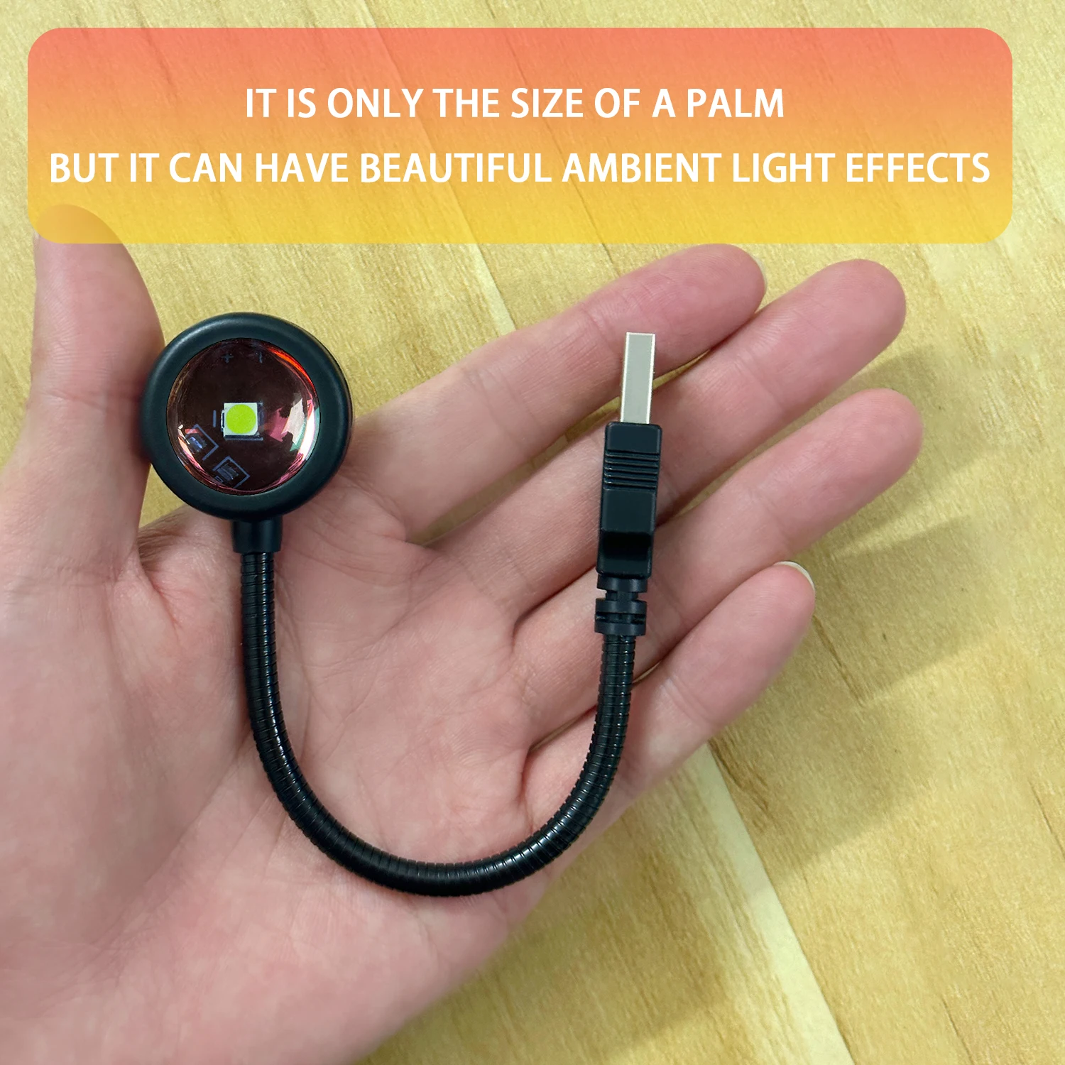 Luz ambiental del arco iris del atardecer del enchufe USB, luz azul del arco iris, ambiente de la decoración del hogar.