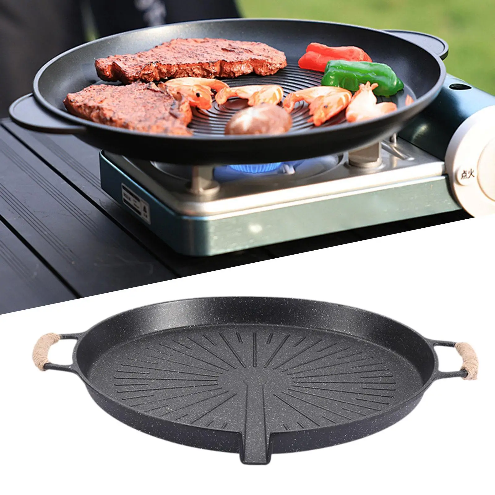 

Антипригарное противень, многоразовое, легко чистящееся, круглая сковорода для барбекю, сковорода для гриля, сковороды для жарки на открытом воздухе, кемпинга, обжарки в помещении