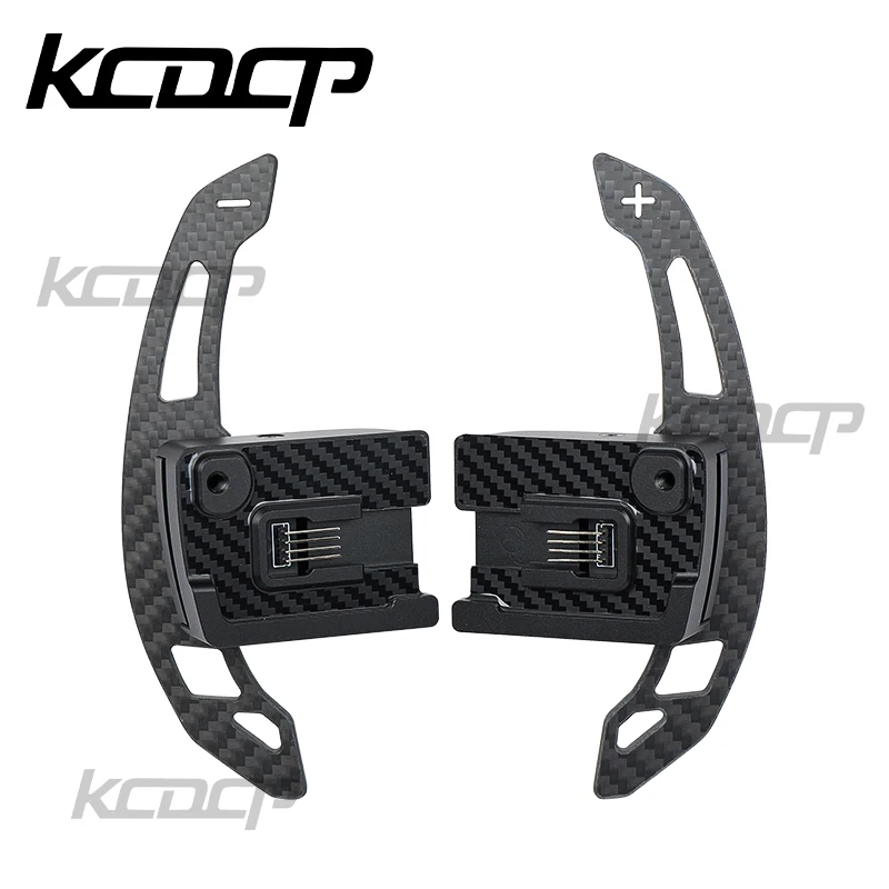 Car Interior Accessories Durable Steering Wheel Carbon Fiber Leather Magnetic Shift Paddle for 2015-2023 Mustang