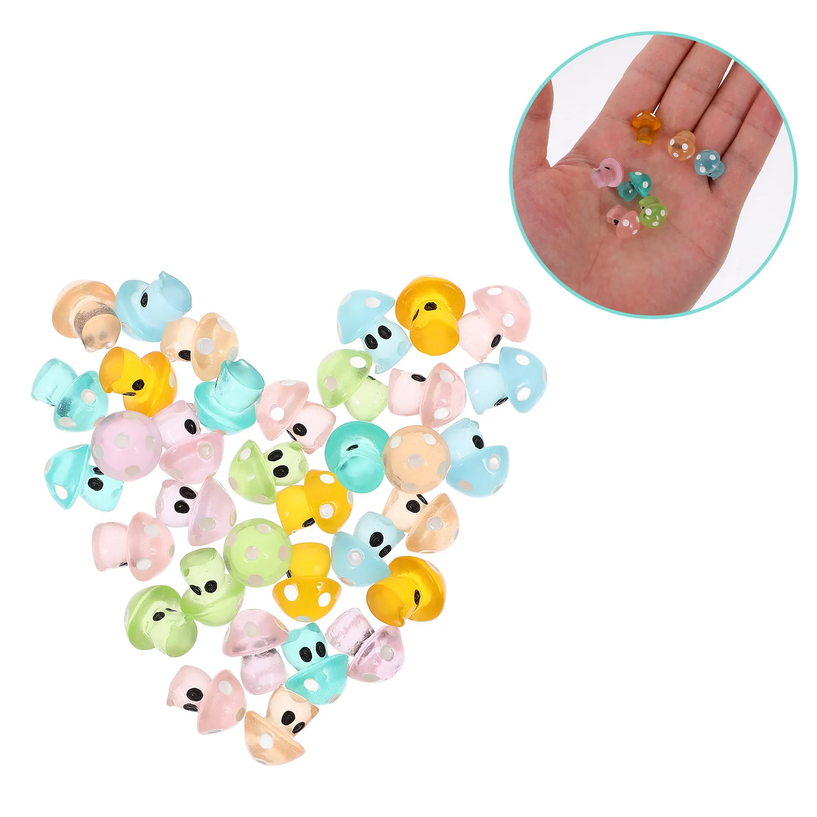 

35 миниатюрных светящихся грибов-украшений из смолы для террариумов, кашпо, декора рабочего стола и сада