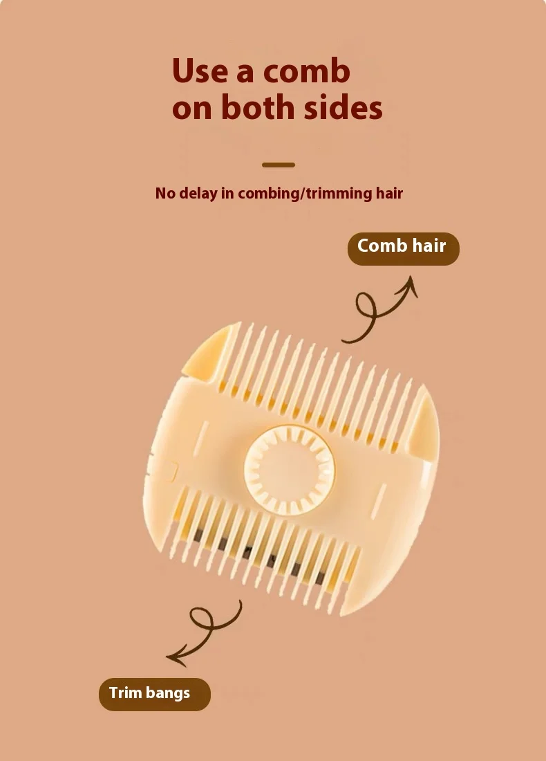 Women's Home Use Dual-Sided Hair Trimmer Multi-Function Two-In-One Baby Special Hair Clipper Comb for Bangs Trimming