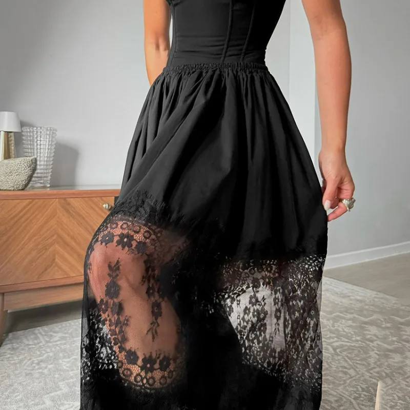 Spring and Summer New Loose Lace Patchwork Tapered Long Pants for Women Stylish and Casual Design 2026 Cross-border Commuting