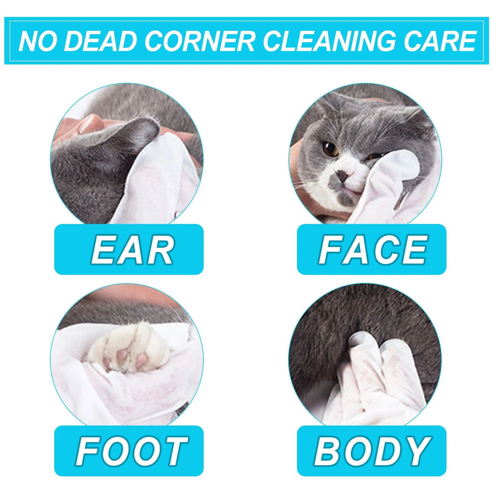 Pet No Washing Glove 3 Pcs, Pet No Rinse Pet Wipes, Pet Disposable Cleaning Massage Gloves, Pet Grooming Pet Washing