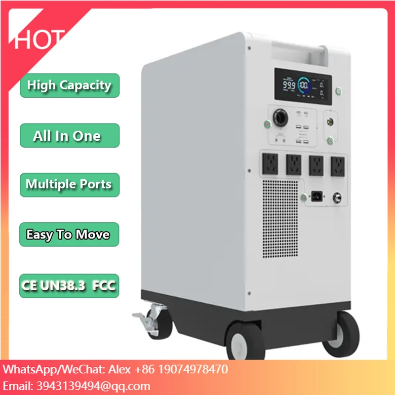 

High Capacity Solar Generator All In One Rechargeable Portable Backup Power Station 5000W Lifepo4 Solar Power Storage For Home