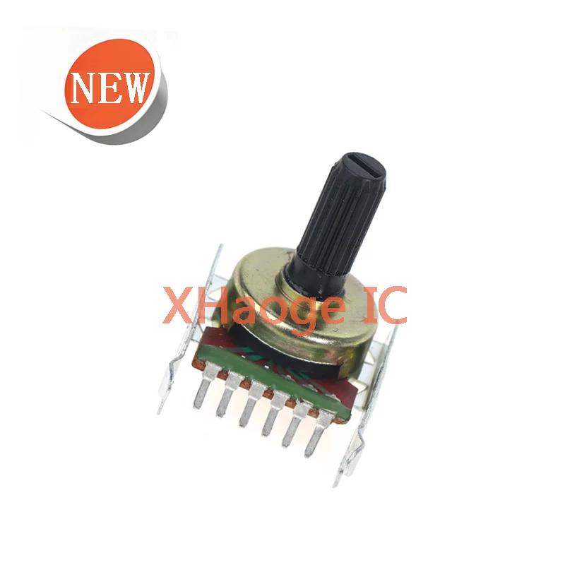 5PCS 161 Double Horizontal Single Row 6 Pin B10K B20K B50K B100K Amplifier Audio Volume Adjustment Potentiometer Handle 20MM